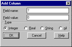 Add Column dialogue box
