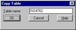 Copy Table dialogue box