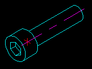 Center line and center mark on hardware item