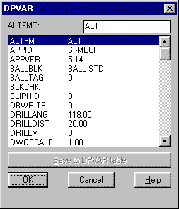 DDPVAR dialogue box