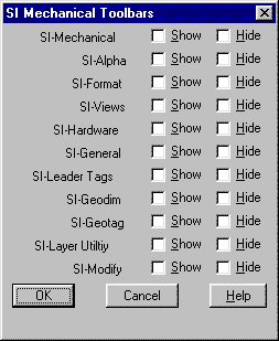 DPTBARS dialogue box