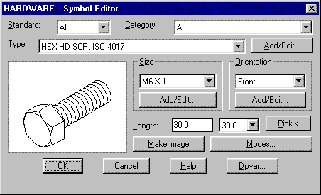 HARDWARE dialogue box