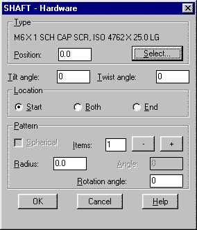 Hardware pattern dialogue box