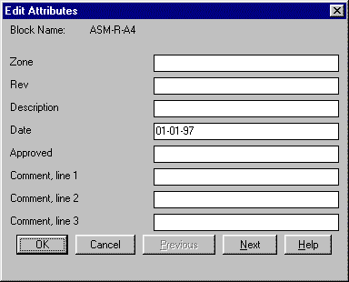 Screen display of revision attributes